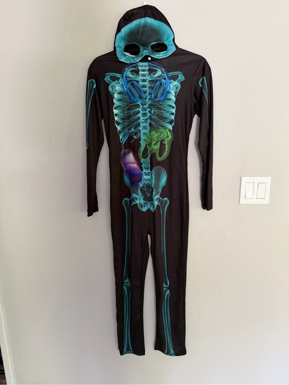 H&M Kids X-Ray DJ Skeleton Halloween Costume Size 12/14